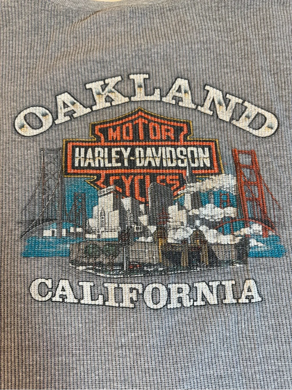 Harley-Davidson Men's Gray Long-Sleeve Thermal Shirt